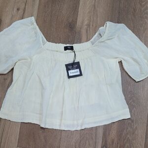 Able Off-White Textured Blouse